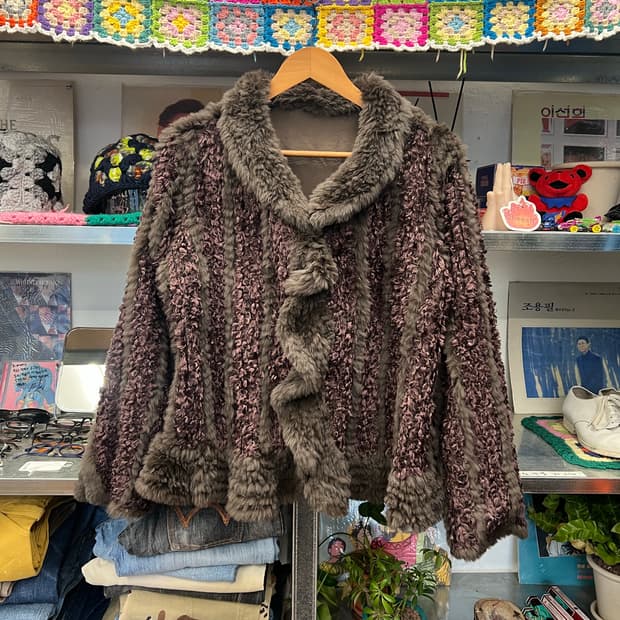 Textured Faux Fur Short Coat 