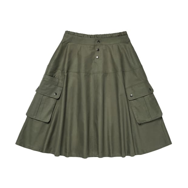 DEINET DOUBLE LAYERED WAIST SKIRT
