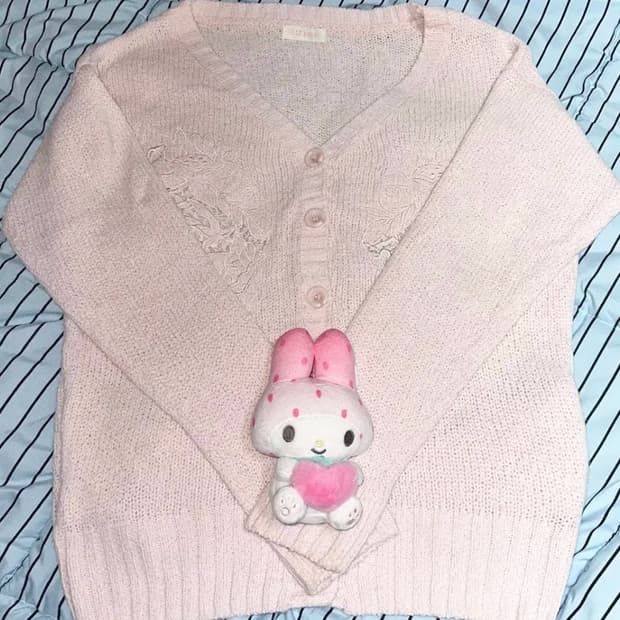 리즈리사 딸기우유 핑크 가디건