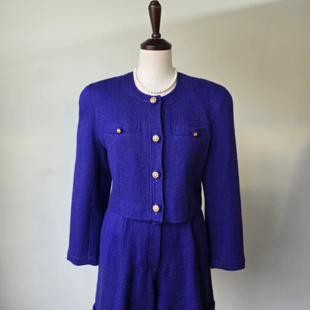 보라 부클 트위드 셋업