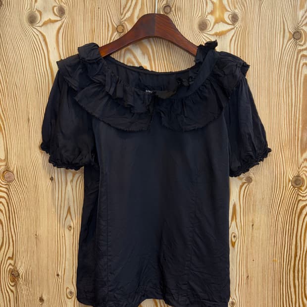 트리콧 꼼데가르송 프릴 카라 블라우스