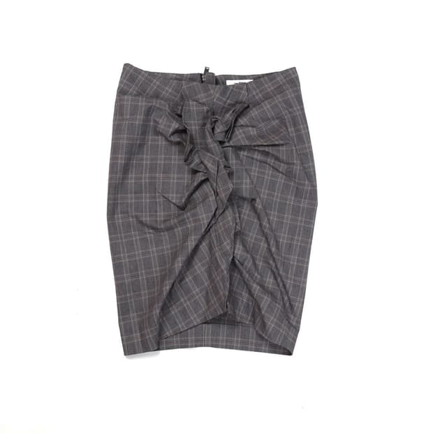 Isabel Marant  Ruffled Plaid Skirt 