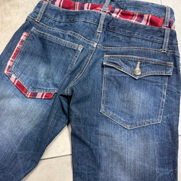 펑크 레이어드 데님 팬츠