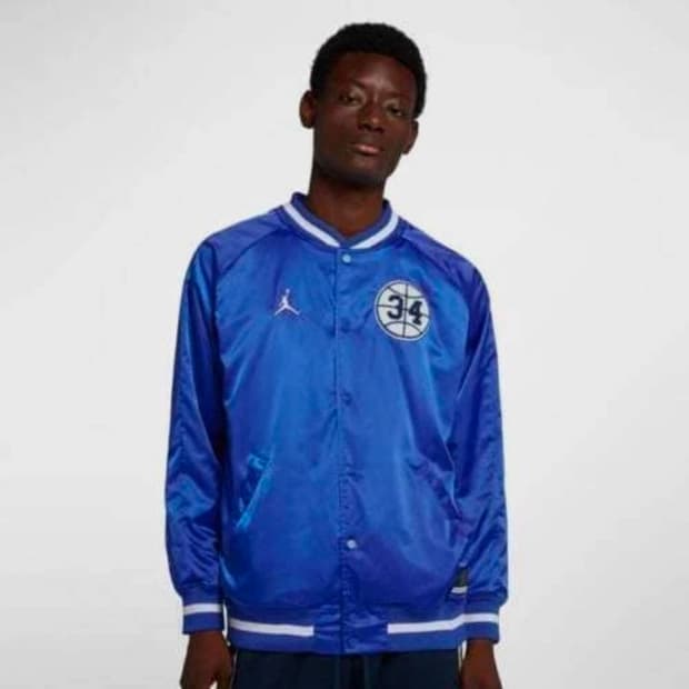조던(JORDAN) x 40Acres 사틴 유광 로얄블루 자켓