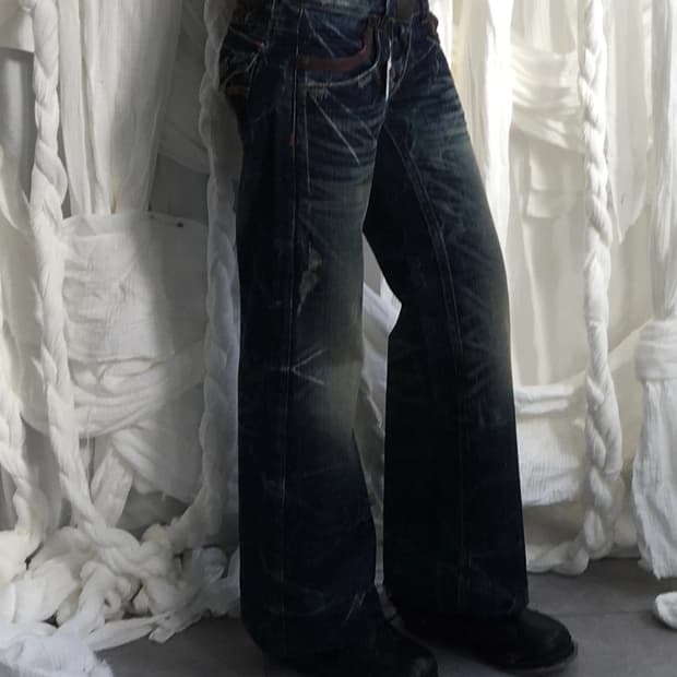 Red pepper denim pants