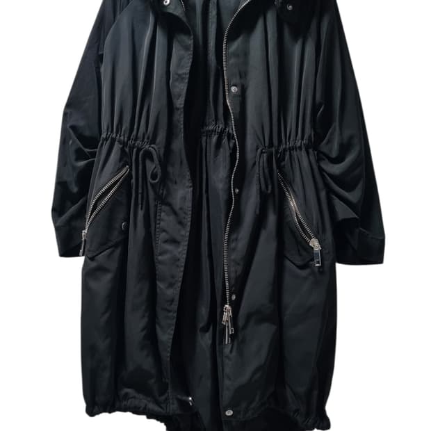 Zara 베이직 블랙 후드 롱 점퍼