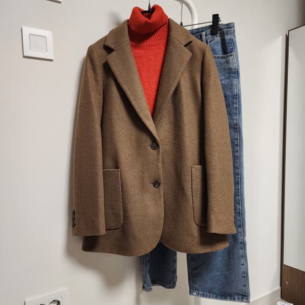 오조크 OZOC 브라운 색상 자켓 코트 