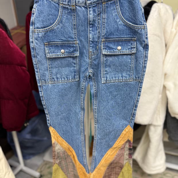 새상품 앤더슨벨 배색 데님 팬츠 25