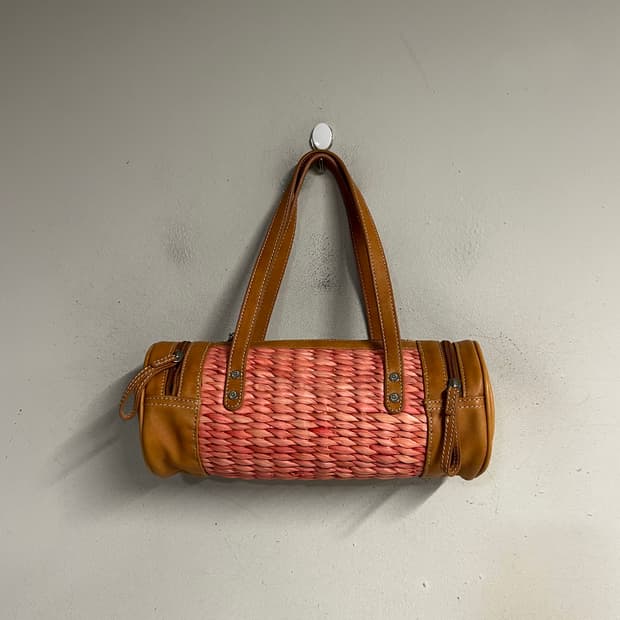 SAVOY rattan mini boston bag