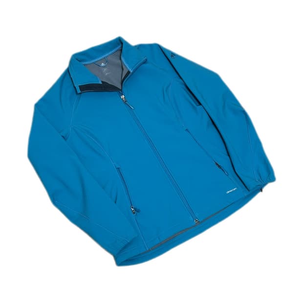 아디다스 우먼 스카이블루 기모 소프트쉘 바람막이 자켓