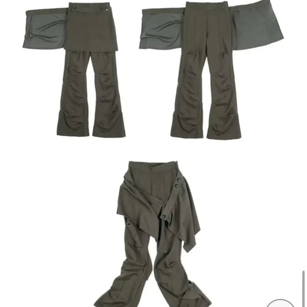 오호스 ojos 핀턱 랩스커트팬츠 카키