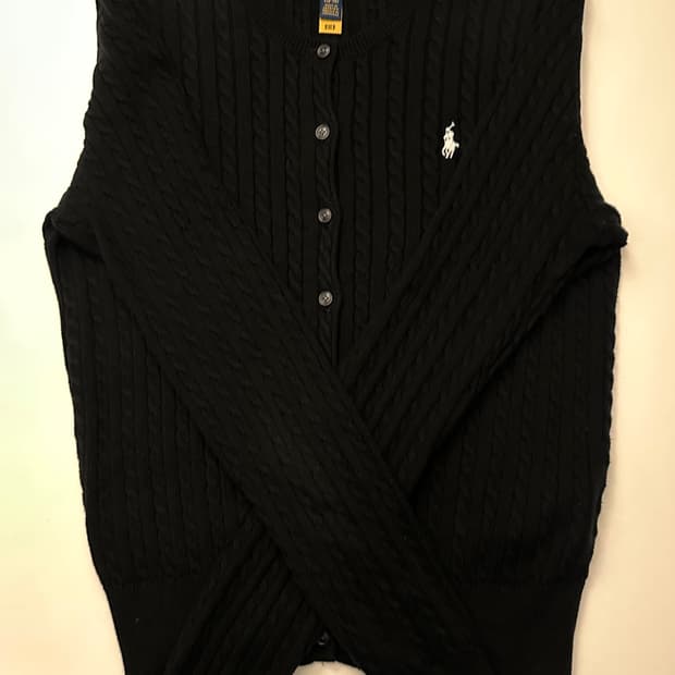 폴로 랄프로렌 걸즈 꽈베기 가디건 블랙 L 