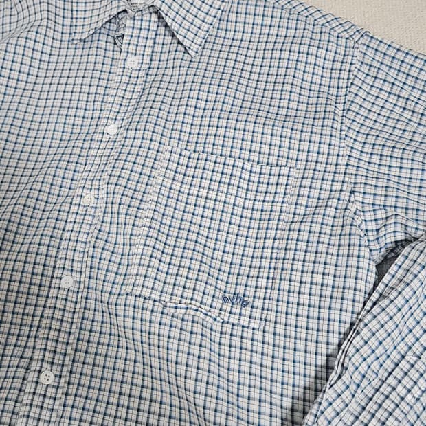 해브해드 체크셔츠 블루화이트