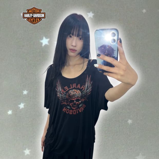 할리데이비슨 오버핏 셔링 반팔티