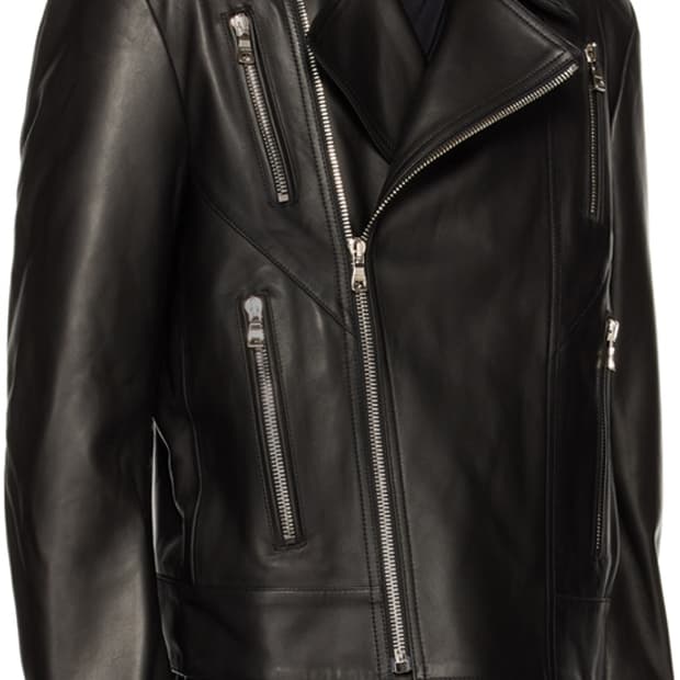 (48) 발망 블랙 램스킨 바이커 zip 레더 자켓