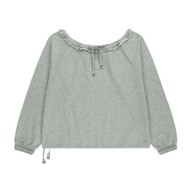 코이세이오 드로우 스트링 롱슬리브 멜란지 그레이