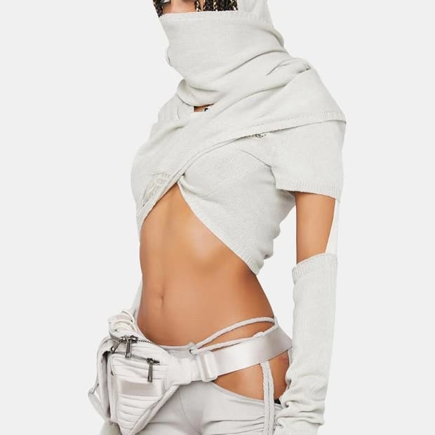 Darker Wavs Dollskill 스카프 Wrap Top 상의 