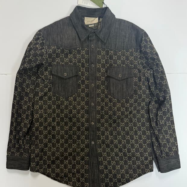 구찌 데님 자켓 블랙 정품