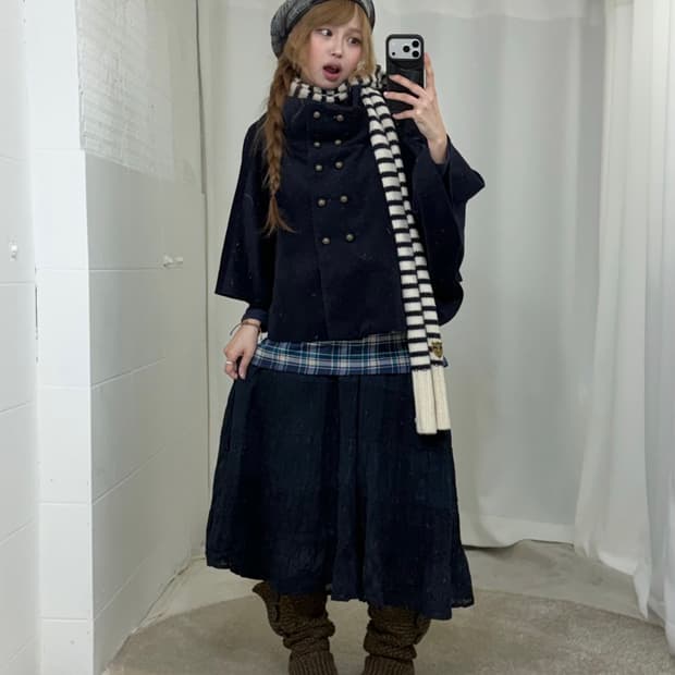 네이비 마법소녀깔 니혼진 케이프 코디세트