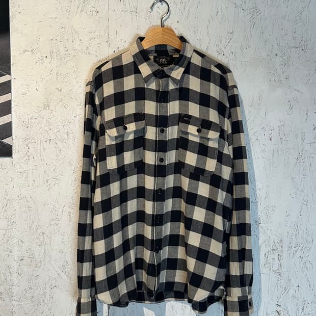 RRL Buffalo Checkered Twill Work Shirt