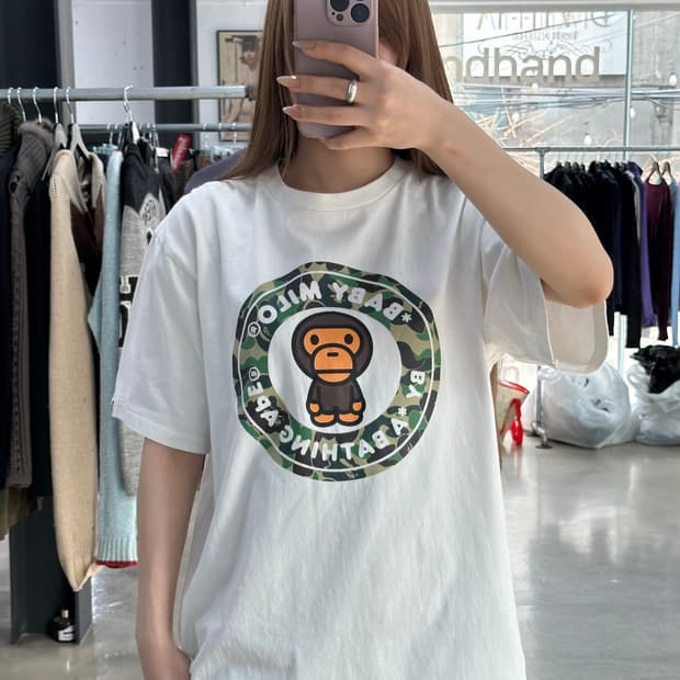 베이프 퍼스트카모 마일로 비지웍스 반팔티