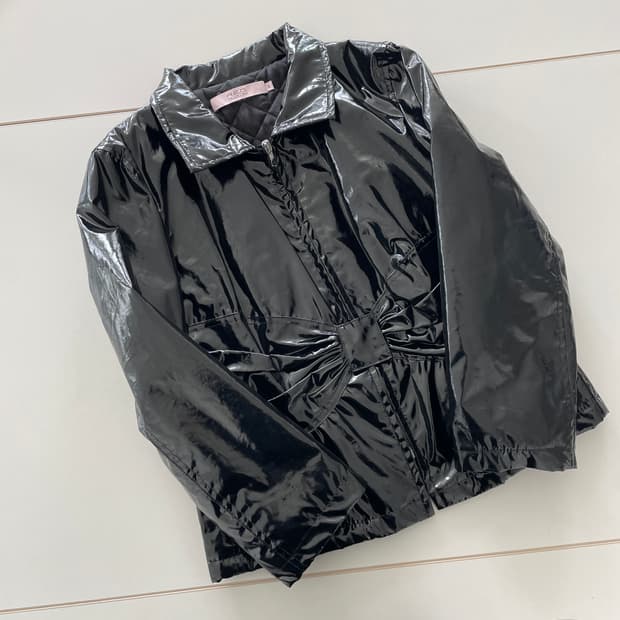 레드 발렌티노 유광 페이던트 블랙 자켓