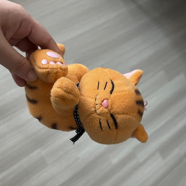 일본 고전 반프레스트 치즈 고양이 인형