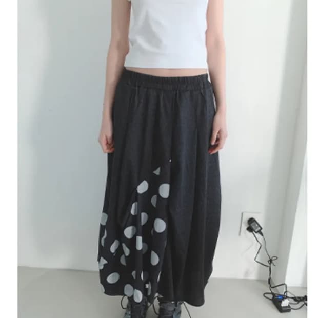 애프터먼데이 도트 스커트