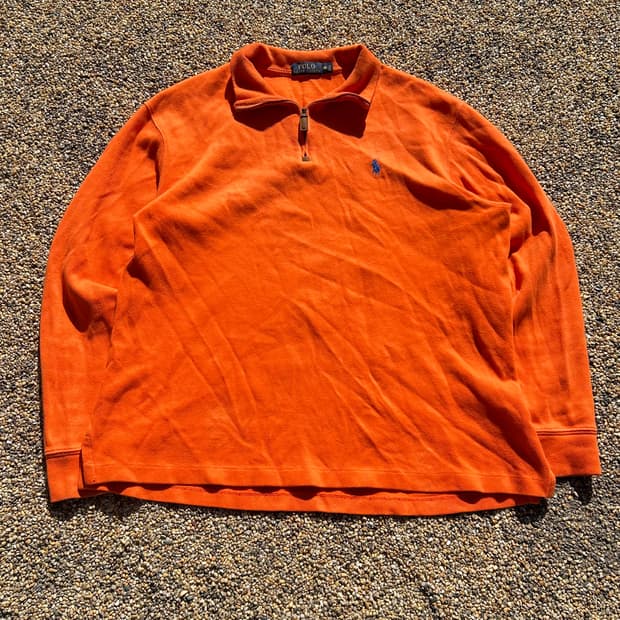 폴로 랄프로렌 오렌지 반집업 니트