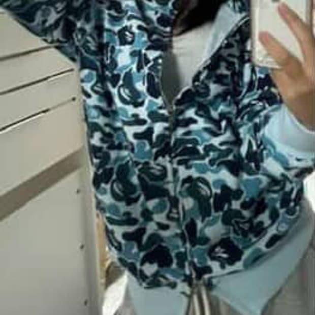 베이프 카모 샤크후드 집업 블루 