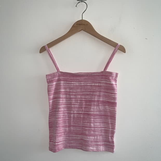 Stripe sleeveless top(pink)