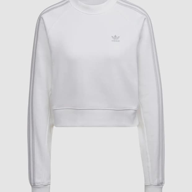 아디다스 크롭 맨투맨 스웨트셔츠 화이트 HF7531