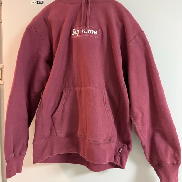 supreme 후드 버건디