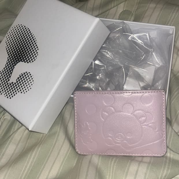 허그유어스킨 코리락쿠마 카드지갑 도트카드지갑 핑크