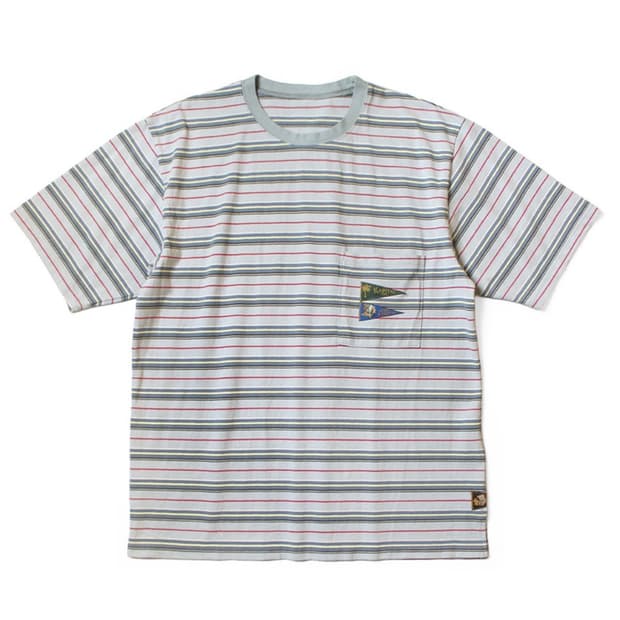 새상품 XL) 캐피탈 멀티 보더 팬던트 티셔츠 블루x블루