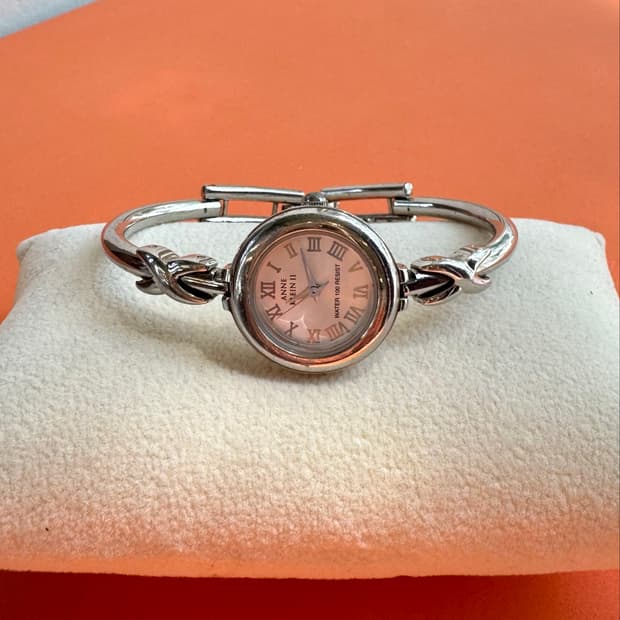 ANNE KLEIN II 실버 뱅글 빈티지 시계