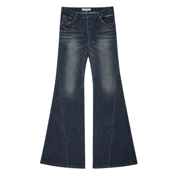 미레코 로우워싱 데님 부츠컷 빈티지 블루