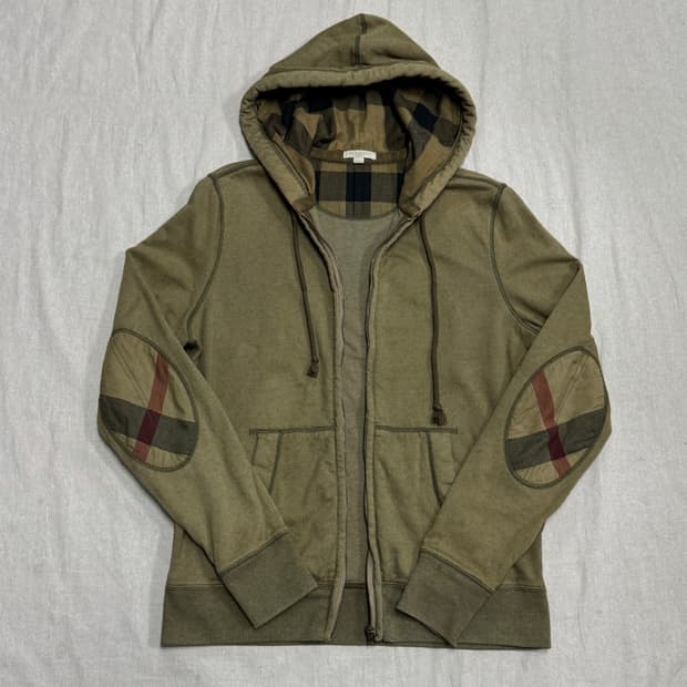 버버리 스티치 암패치 후드집업 XL