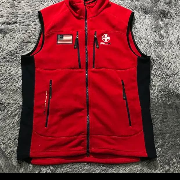[[L, 공용] 폴로(POLO) 랄프 로렌 RLX 성조기 플리스 집업조끼