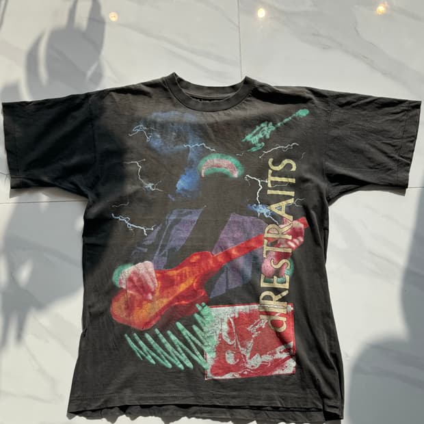 90s Dire Straits 풀그레픽티셔츠