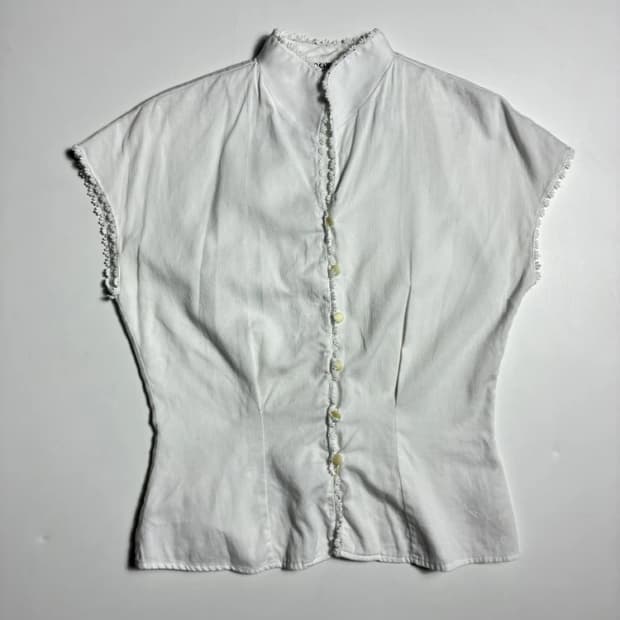 Selected 00's JAPAN 레이스 펀칭 블라우스 R3003