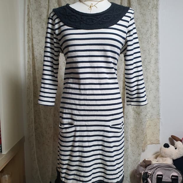 [모리걸] 너드모리 스트라이프 니트 원피스 7부