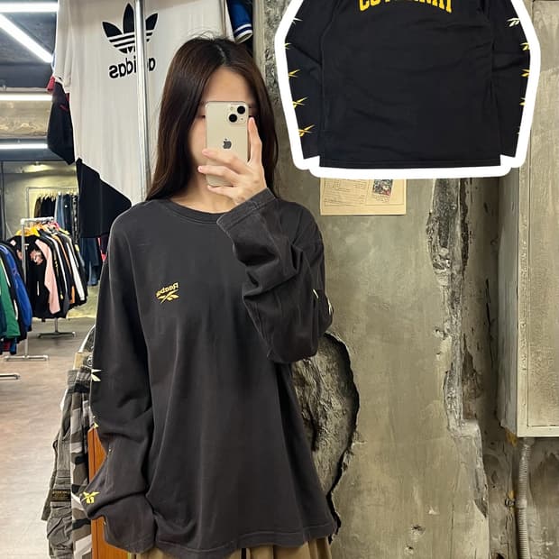 리복 클래식 긴팔티 차콜 XL #csz933