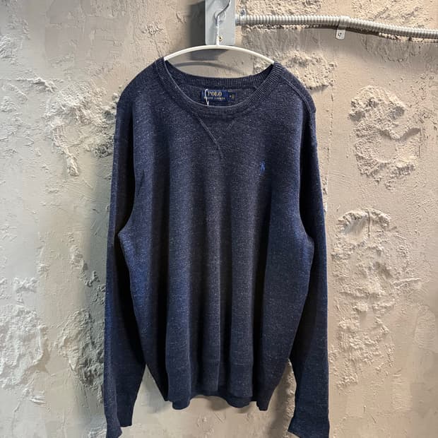 폴로 랄프로렌 라운드넥 코튼 니트 네이비 M