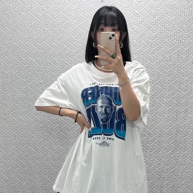 DISTRICT 올드스쿨 레트로 펑크 그래픽 반팔티 2XL C13943