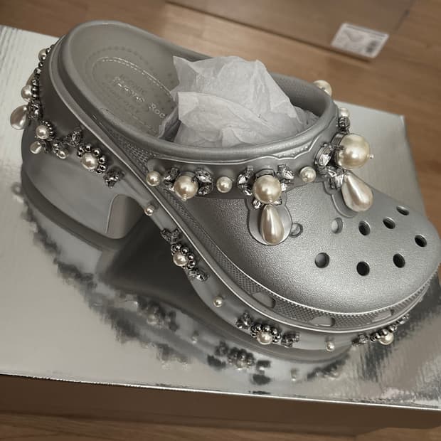 Simone Rocha xCrocs 사이렌 클로그 실버 250