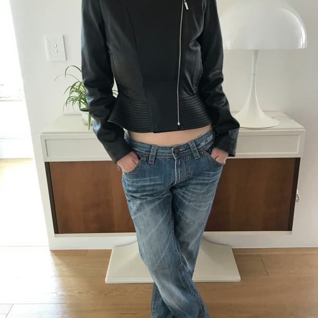 Courreges sheepskin leather jacket