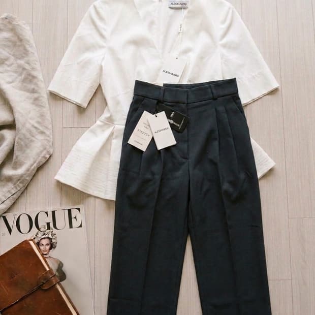 새상품 핏 예쁜 와이드 슬랙스 (링클프리/스판/상태 최상)