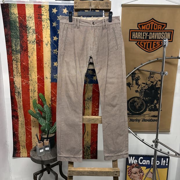 00s 디젤 마이크로 하운즈투스 체크 투턱 치노슬랙스 N629