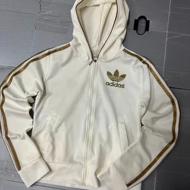 아디다스 후드 집업 져지 트랙탑 흰금